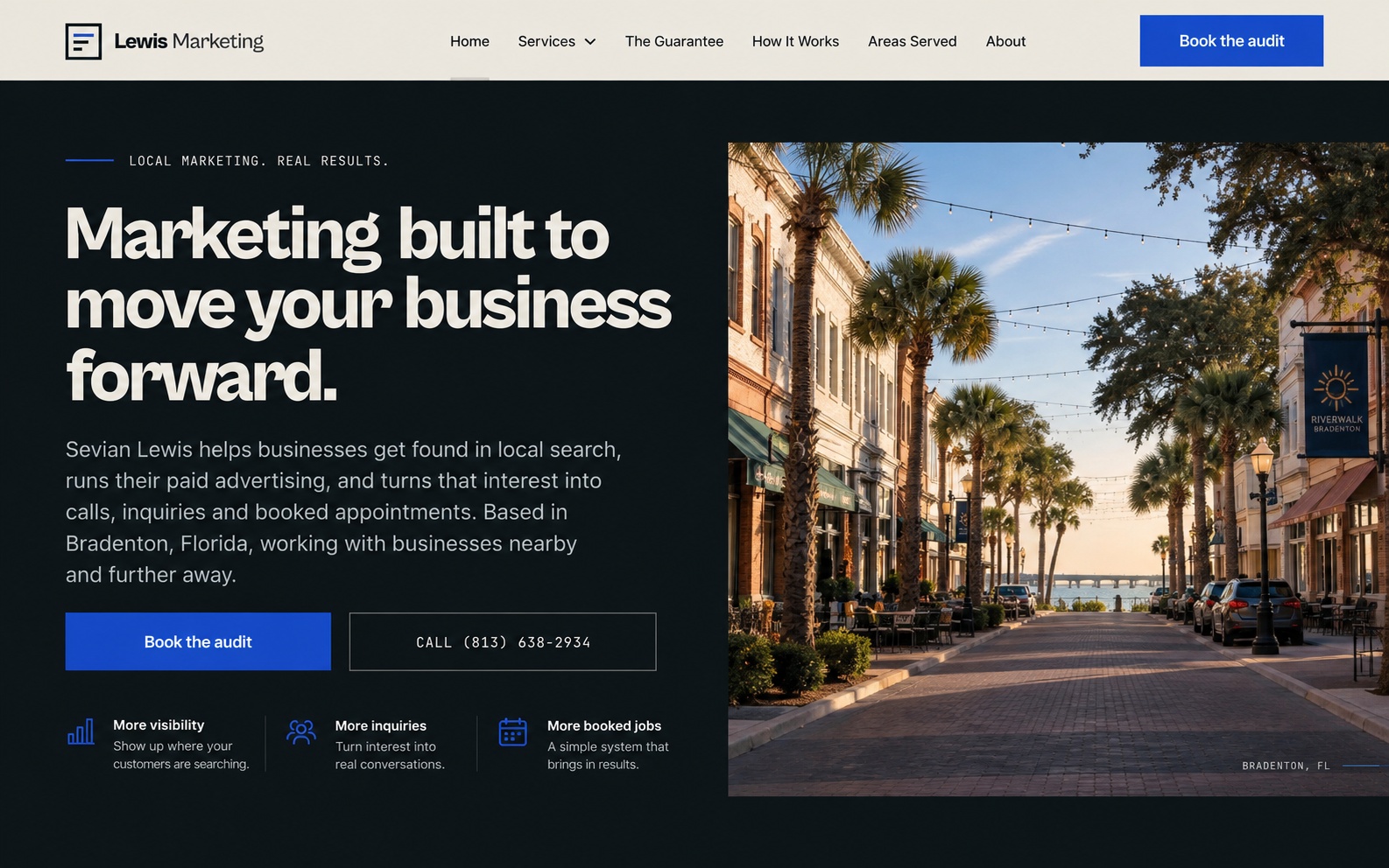 Lewis Marketing website after the Cunningham Web Co. redesign