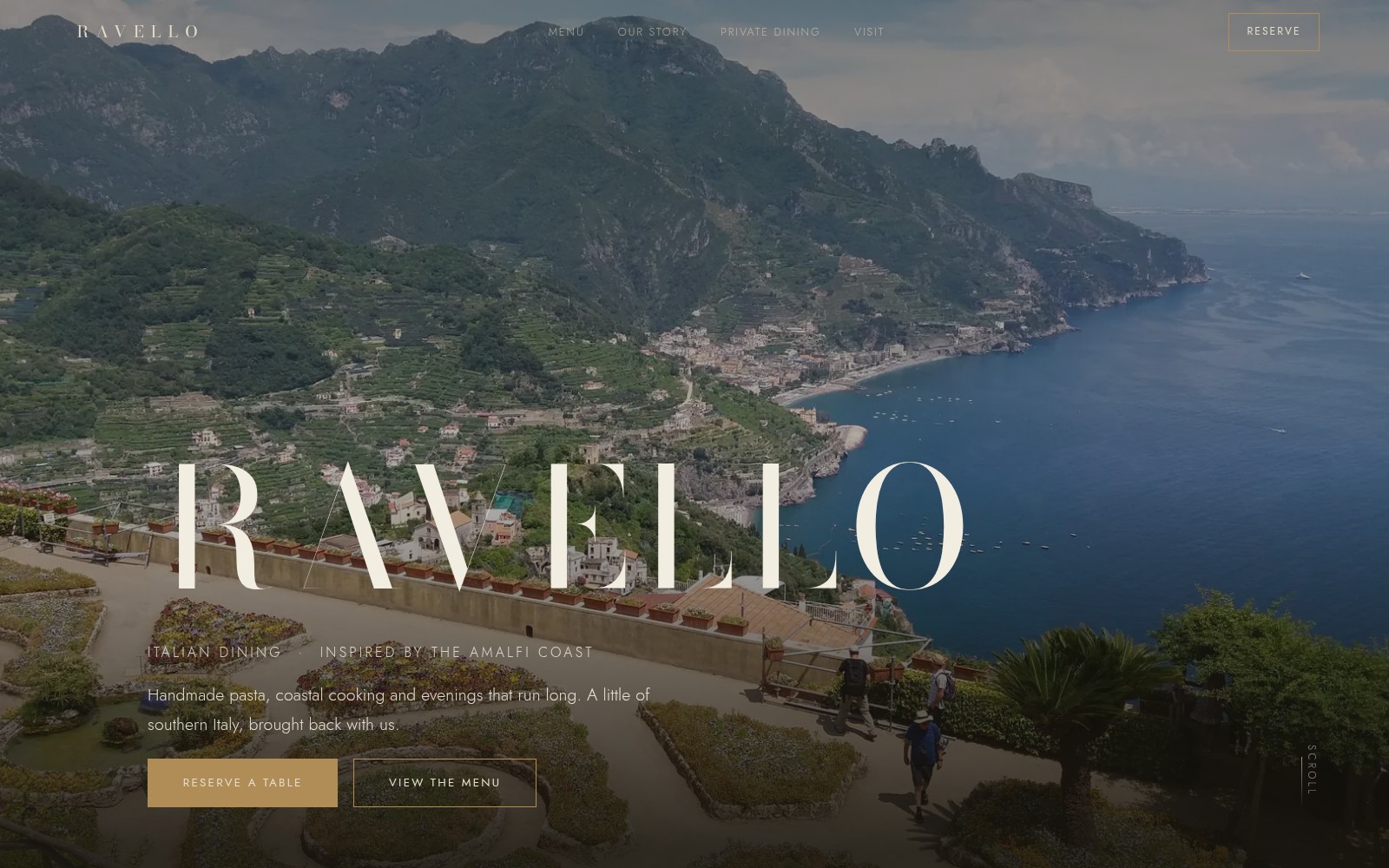 RAVELLO website design mockup